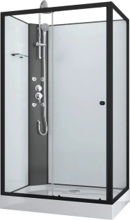 Sanotechnik VIVA 1 black sprchový box obdĺžnnik bez strechy, 120x80x225cm